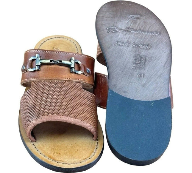 Re Ferdinando  Men’s Brown   Slides sandal.