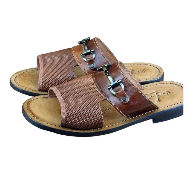 Re Ferdinando  Men’s Brown   Slides sandal.