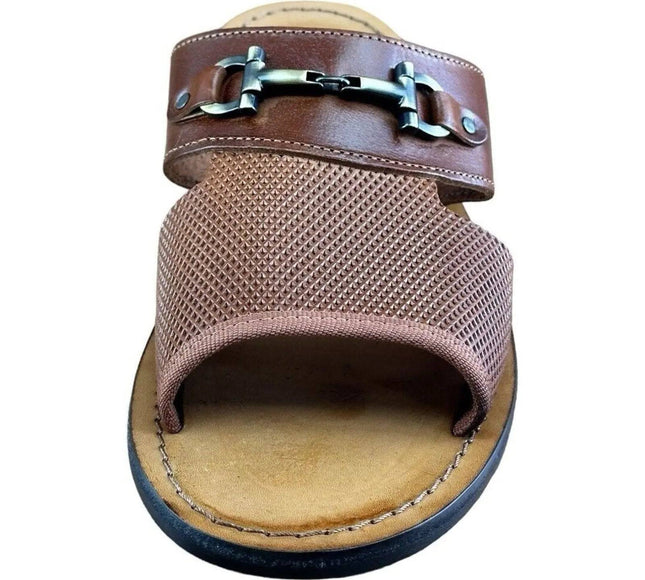 Re Ferdinando  Men’s Brown   Slides sandal.
