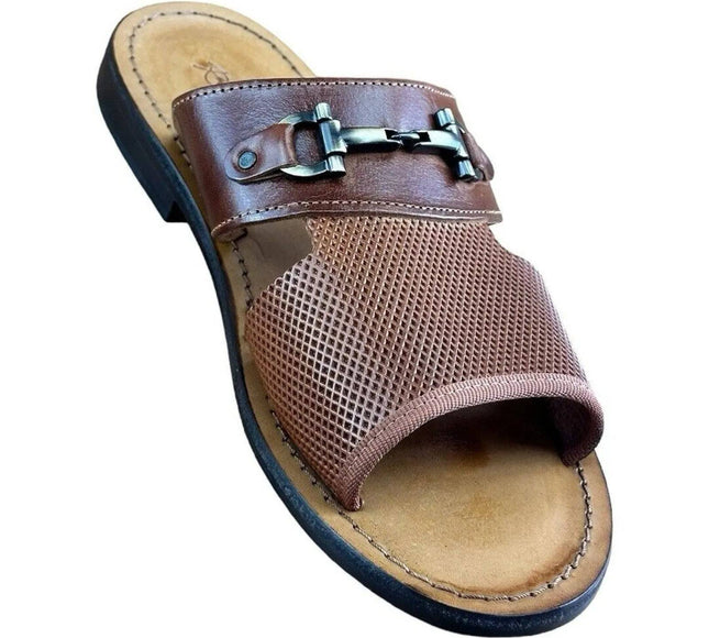Re Ferdinando  Men’s Brown   Slides sandal.