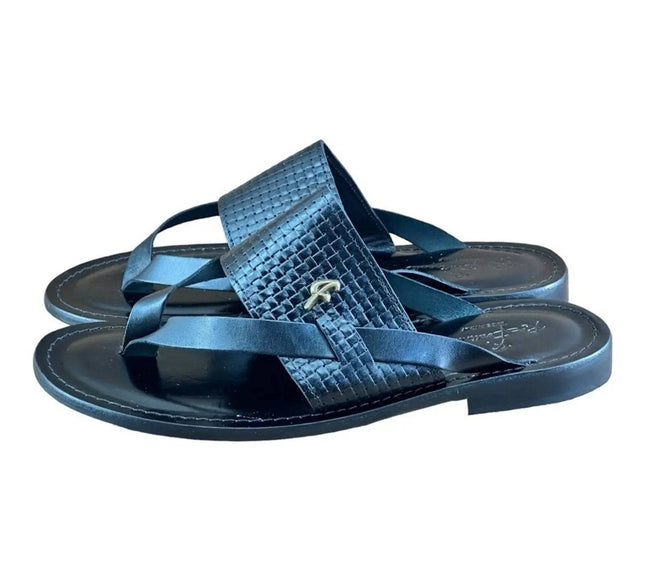 Re Ferdinando Black flip flops sandal Men.