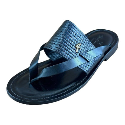 Re Ferdinando Black flip flops sandal Men.