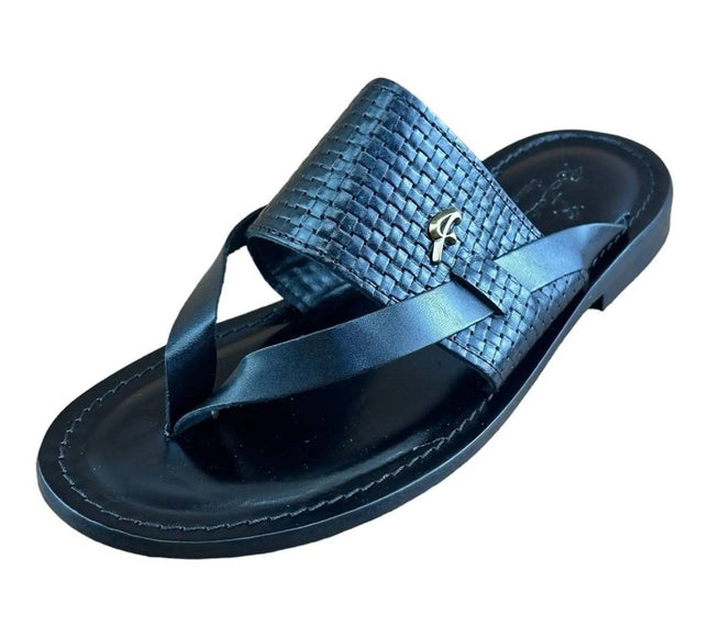 Re Ferdinando Black flip flops sandal Men.