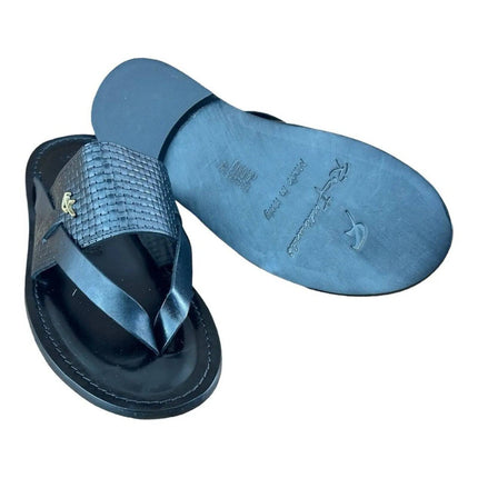 Re Ferdinando Black flip flops sandal Men.