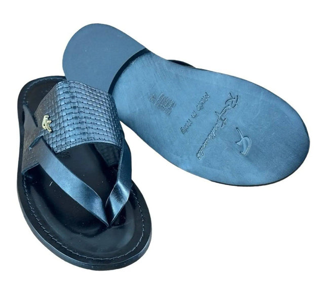 Re Ferdinando Black flip flops sandal Men.