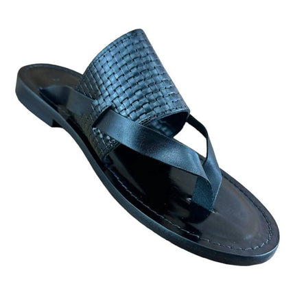 Re Ferdinando Black flip flops sandal Men.