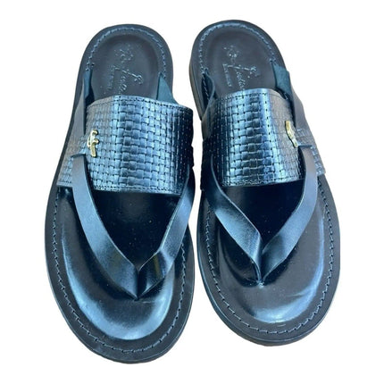 Re Ferdinando Black flip flops sandal Men.