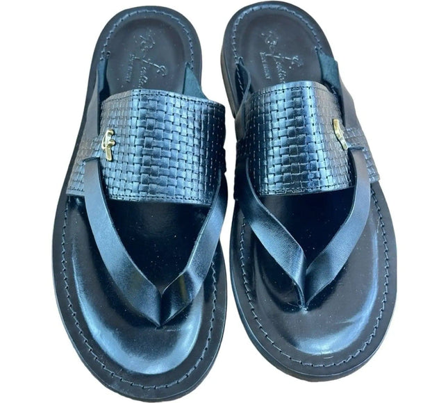 Re Ferdinando Black flip flops sandal Men.