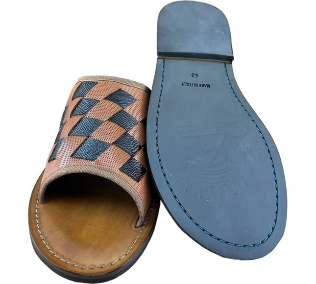Re Ferdinando  Men’s Blue  Slides sandal.
