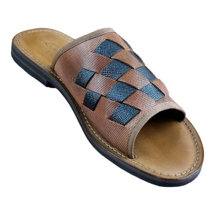 Re Ferdinando  Men’s Blue  Slides sandal.