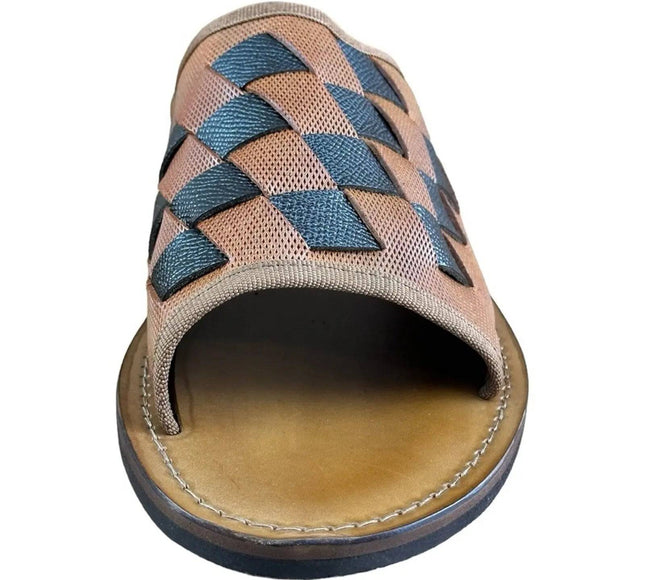 Re Ferdinando  Men’s Blue  Slides sandal.