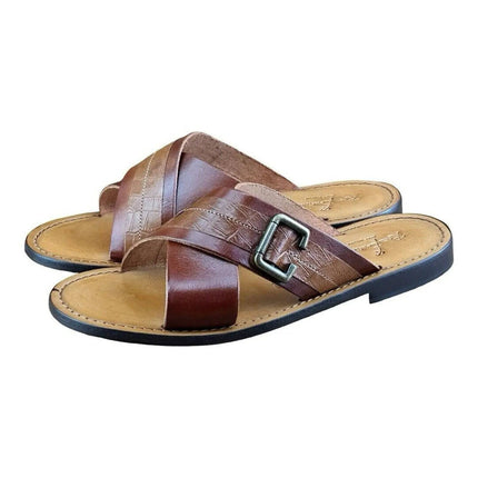 Re Ferdinando Vero Cuoio  Slides Sandals.