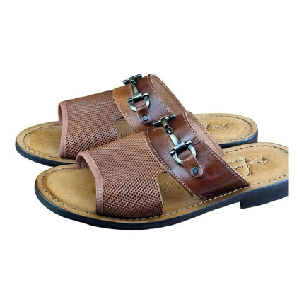 Re Ferdinando  Men’s Brown   Slides sandal.