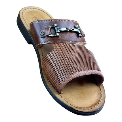 Re Ferdinando  Men’s Brown   Slides sandal.
