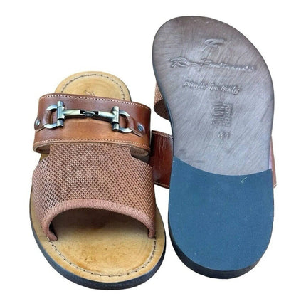 Re Ferdinando  Men’s Brown   Slides sandal.