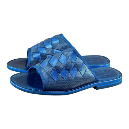 Re Ferdinando  Men’s Blue  Slides sandal.