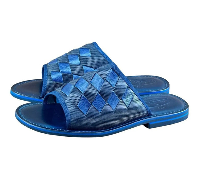 Re Ferdinando  Men’s Blue  Slides sandal.