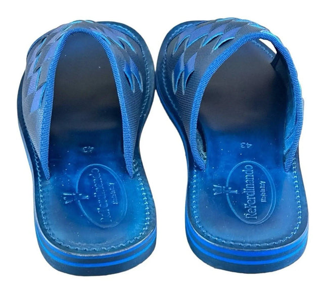 Re Ferdinando  Men’s Blue  Slides sandal.