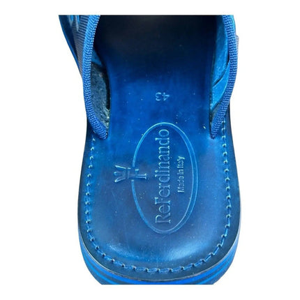 Re Ferdinando  Men’s Blue  Slides sandal.