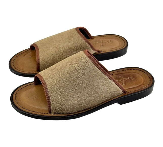 Re Ferdinando Vero Cuoio Slides Sandals.