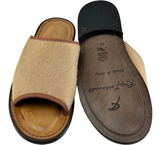 Re Ferdinando Vero Cuoio Slides Sandals.