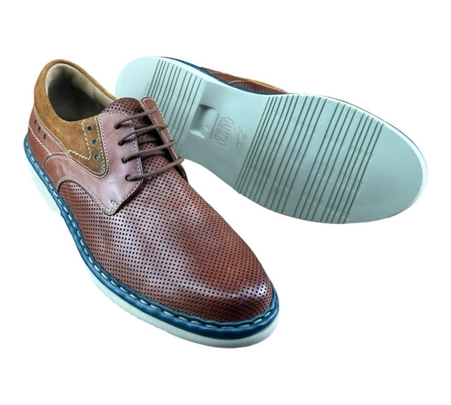 Galizio Torresi Brown Leather Derby shoes  Men.